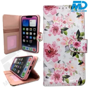 IPhone 17, 17 Air, 17 Pro, 17 Pro Max – Blommigt Book Case med Tryckt Design