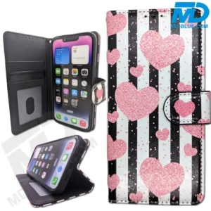 IPhone 17, 17 Air, 17 Pro, 17 Pro Max – Hjärtformat Book Case med Tryckt Design
